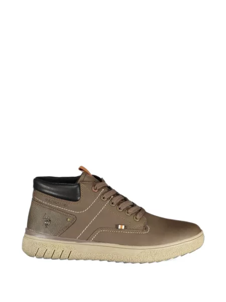 Sneakerși U.s. Polo Assn. cu șireturi din dantelă cu autograf maro