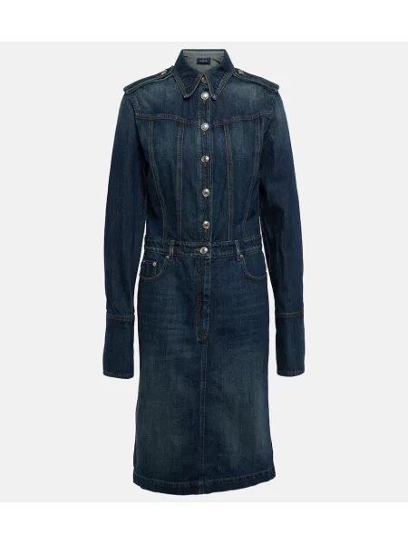 Sukienka jeansowa Sportmax do kolan garniturowa niebieska