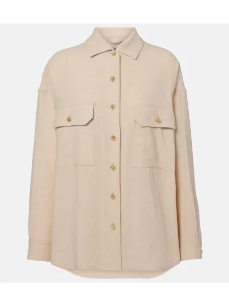 Lniana koszula Loro Piana beżowa