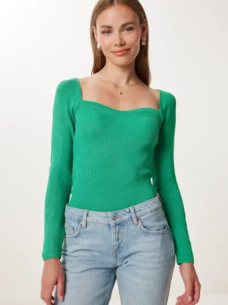 Happiness İstanbul Pulover deschis verde