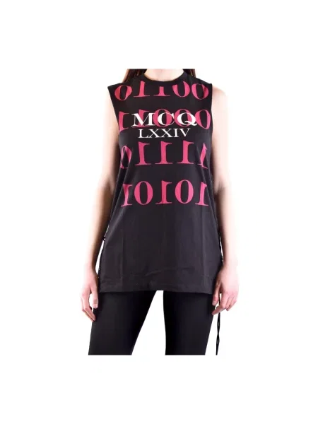 Top Alexander Mcqueen z logo czarny