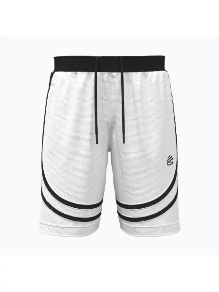 Pantaloni scurți de baschet pentru bărbați Under Armour Curry Signature white/black alb