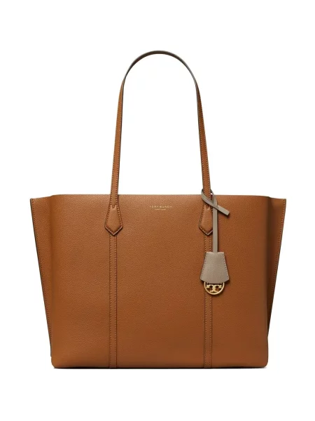 Geanta de piele Tory Burch din piele cu imagine maro