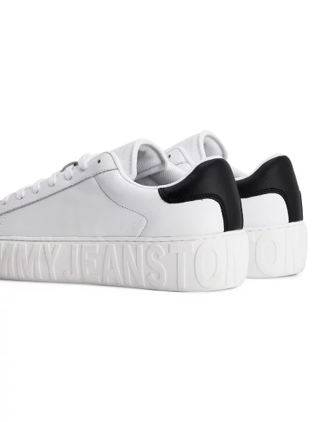 Tommy Jeans Laisvalaikio batai Leather Outsole balta