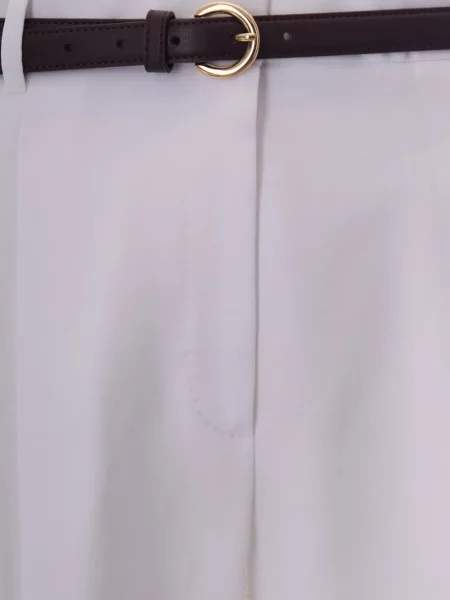 Cu centură pantaloni Max Mara alb
