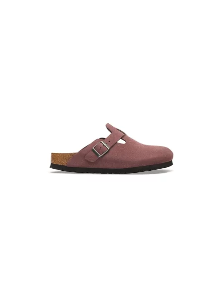 Klapki Birkenstock zamszowe różowe