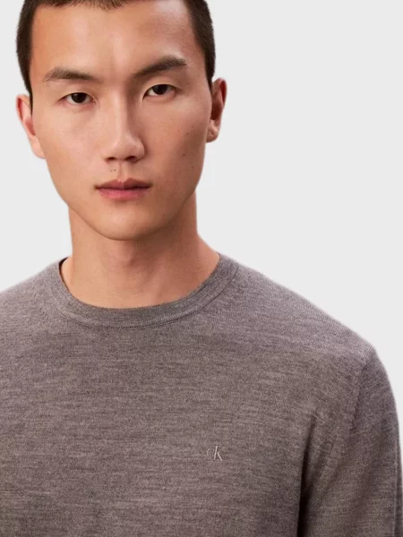 Шерстяной свитер Calvin Klein серый