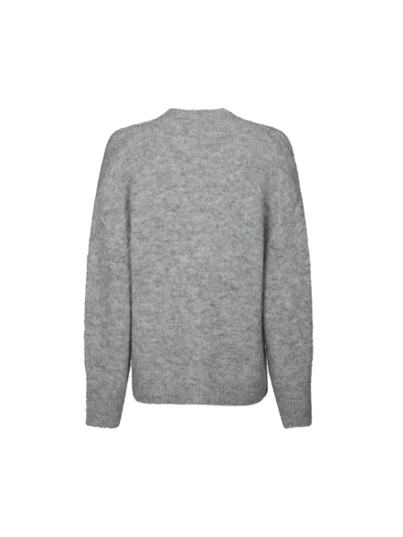 Sweter Neo Noir z dekoltem w serek szary