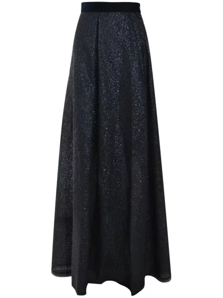 Maksi spódnica maxi Talbot Runhof z organzy niebieska