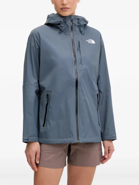 Pelerină de ploaie The North Face cu glugă cu imagine gri