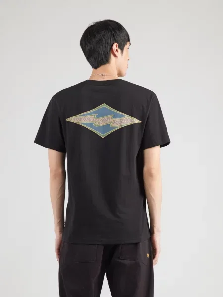 BILLABONG Tričko CRAYON WAVE nebesky modrá / svetložltá / zelená čierna
