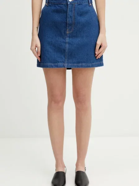 Maison Kitsuné fustă din denim