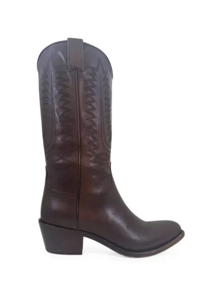 Botine Sartore cu broderie din piele maro