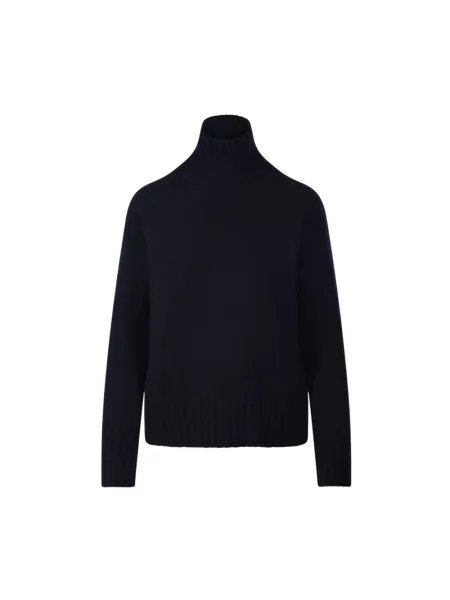 Sweter z golfem Max Mara wełniany niebieski