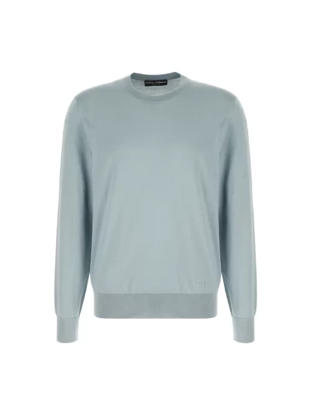 Dzianinowy sweter Dolce And Gabbana niebieski