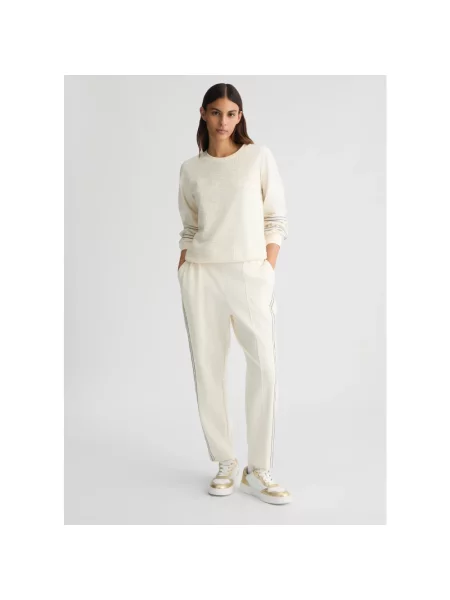 Spodnie dresowe o kroju regular fit z lampasami Liu Jo białe