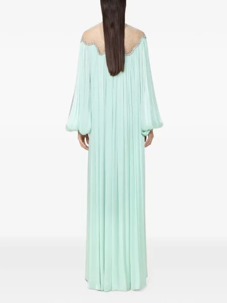 Rochie Costarellos cu broderie verde