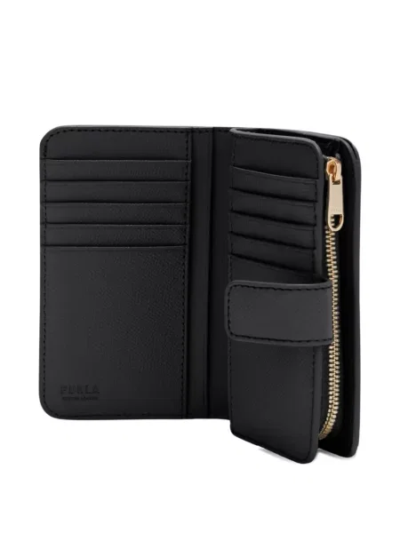 Portofel Furla din piele clasic cu autograf negru
