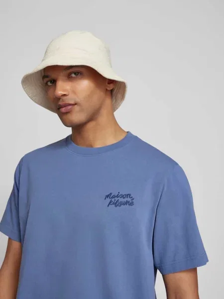 T-shirt z wyhaftowanym logo Maison Kitsune niebieska