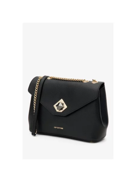 Кожаная сумка на цепочке Cromia черная