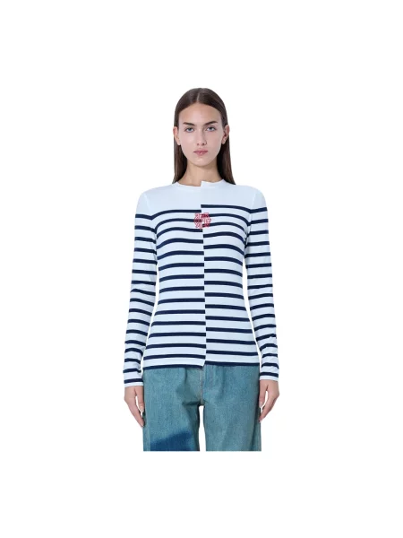 Top Jean Paul Gaultier w paski z paskiem biały