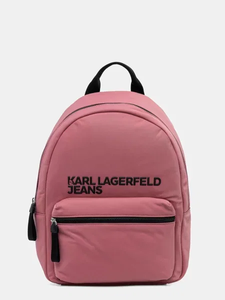 Раница Karl Lagerfeld Jeans дамска голям с изчистен дизайн розово