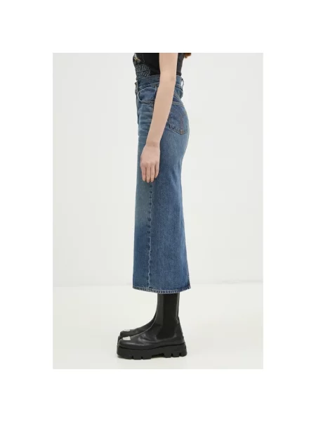 Fiorucci spódnica jeansowa Denim Midi granatowy midi ołówkowa niebieska