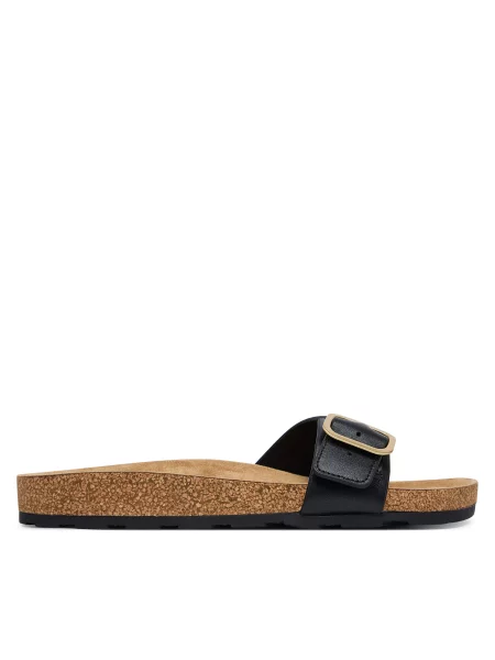 Şlapi Tommy Hilfiger Cork Footbed Slip-On Sandals negru