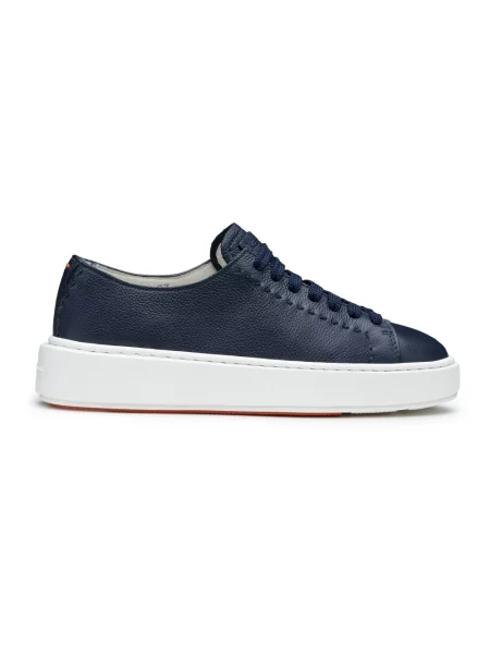 Sneakersy Santoni skórzane niebieskie
