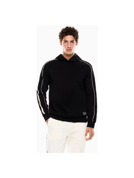 Bluza z kapturem Emporio Armani Ea7 z kapturem z logo czarna