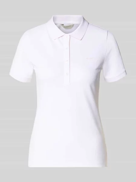 Koszulka polo o kroju slim fit z naszywanym logo Gant białe