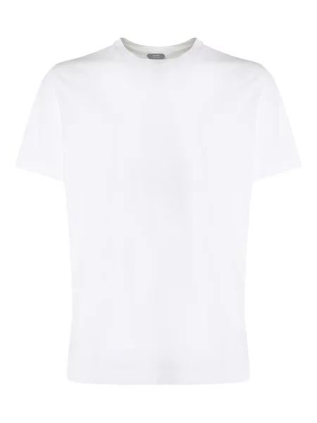 Tricou Zanone cu decolteu rotund scurt alb