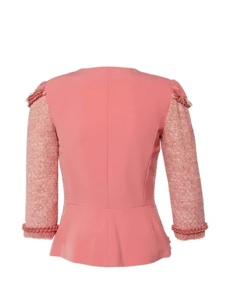 Geacă Elisabetta Franchi din tweed roz