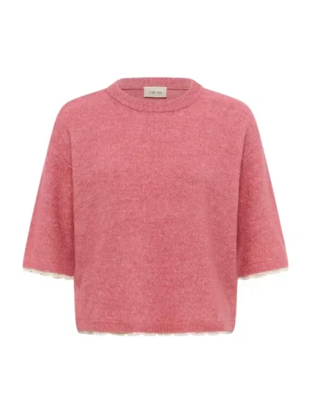 Sweter Cream wełniany różowy