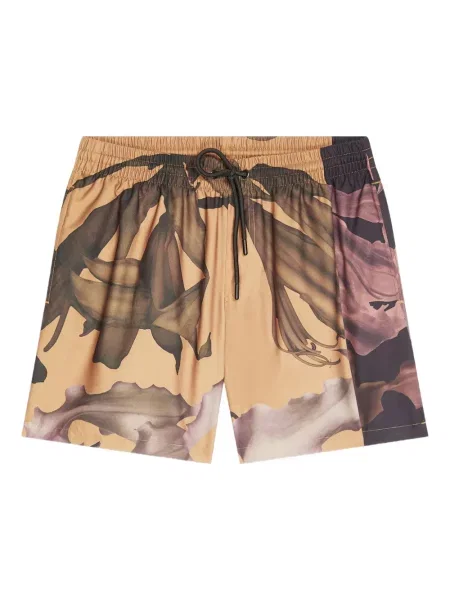 Slip de baie Dries Van Noten cu model floral cu imagine galben