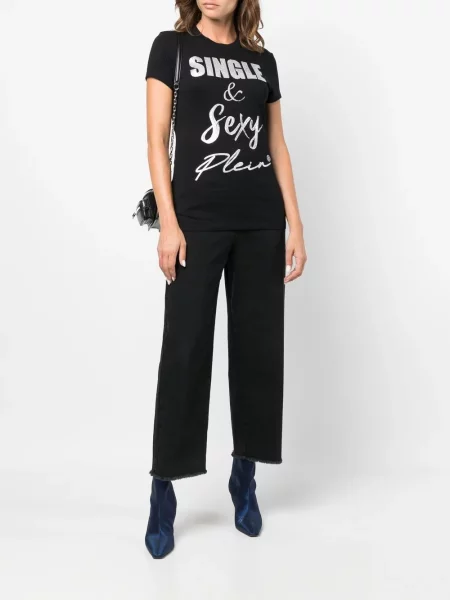 Raštuotas marškinėliai Philipp Plein juoda