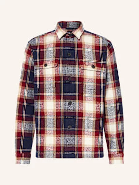 Strokesman's Flanelová Košile Regular Fit tmavě červená/ tmavě modrá/ režná červená