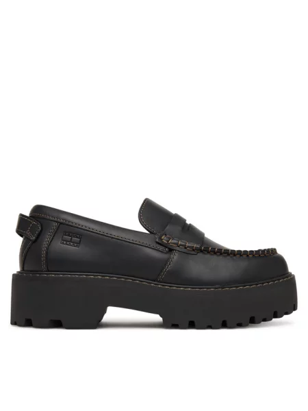 Loafersy Tommy Jeans czarne