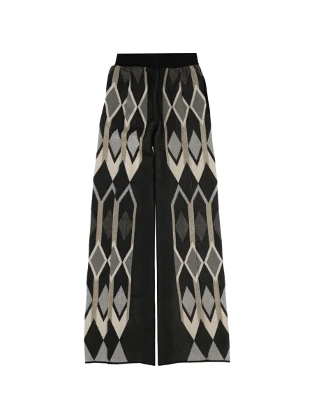 Pantaloni Circus Hotel cu imprimeu geometric negru