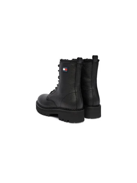 Tommy Jeans Šnurovacie členkové čižmy čierna