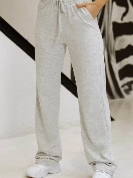 Брюки с высокой посадкой сірі