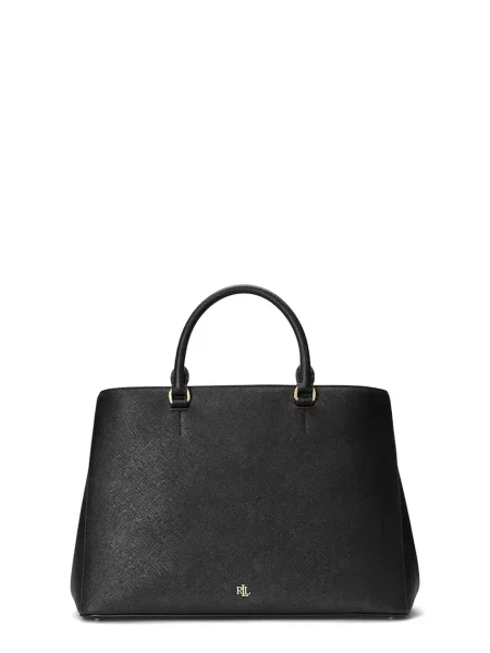 Kožená kabelka Lauren Ralph Lauren čierna
