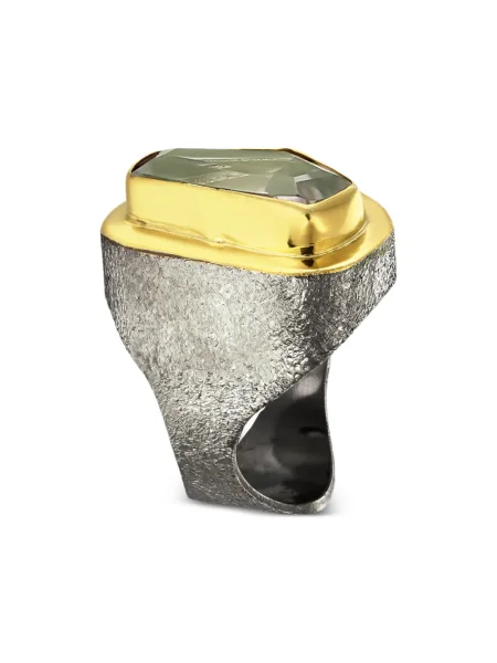 Inel Obsidian auriu