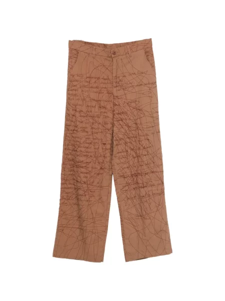 Pantaloni Kidsuper cu broderie maro