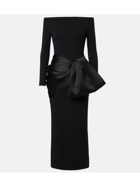 Satynowa sukienka koktajlowa Solace London garniturowa czarna