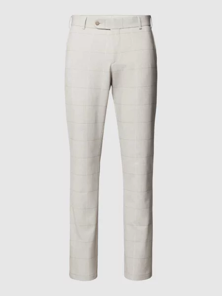 Spodnie garniturowe o kroju straight fit z wzorem w kratę Atelier Torino