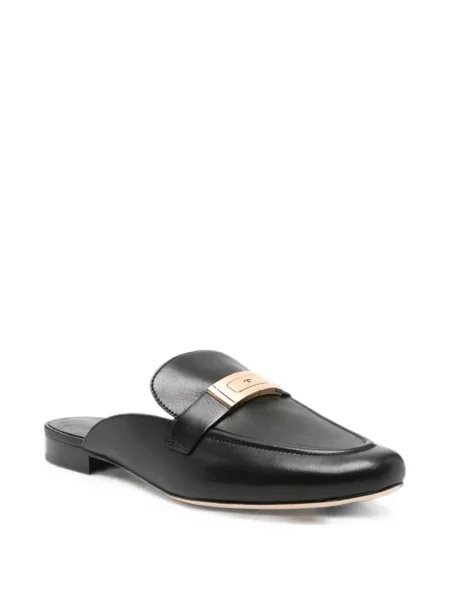 Papuci tip mules Tory Burch cu autograf negru