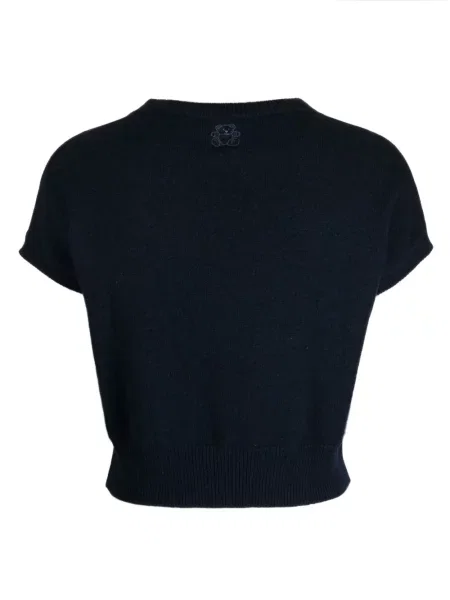 Kašmyro meškiukas palaidinė be rankovių Teddy Cashmere apkarpytas mėlyna