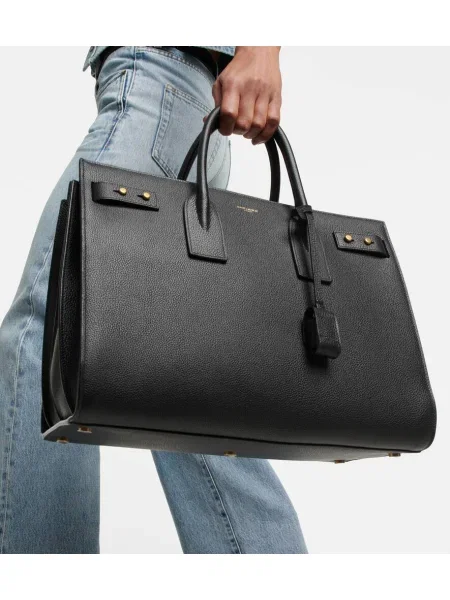 Bőr bőr táska Saint Laurent fekete