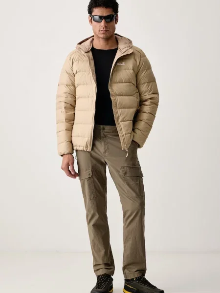 Jack Wolfskin geacă cu puf pentru bărbați WILD PASS DOWN bej